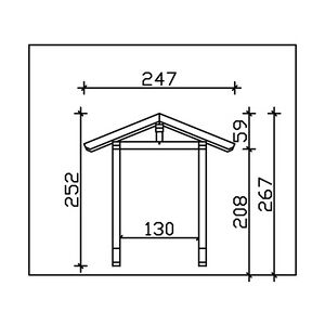 SKANHOLZ SKAN HOLZ Vordach Siegen Typ 2 247 x 116 cm, lasiert in Nussbaum