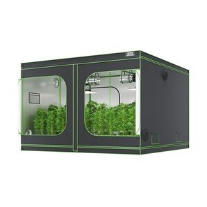 VEVOR Growbox 305 x 305 x 203 cm Gewächshaus aus 19 mm Stahl-Rahmen und 600D Oxford-Gewebe Growtent 60 kg Tragfähigkeit Growschrank Geeignet für 400 W Wachstumslicht Indoor Zuchtzelt