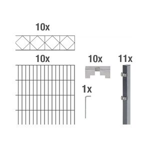 GAH ALBERTS Alberts Doppelstabmatten-Grundset Bergen 200 x 100 cm 20 m anthrazit