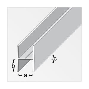 alfer clampline-H-Profil 2 m, 15.9 x 14 x 1.5 mm Aluminium eloxiert silber