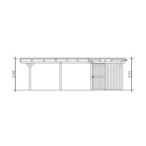 SKANHOLZ SKAN HOLZ Carport Emsland 613 x 846 cm mit EPDM-Dach, mit Abstellraum