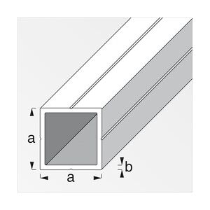 alfer Quadratrohr 2.5 m, 23.5 x 1.5 mm Aluminium eloxiert silber