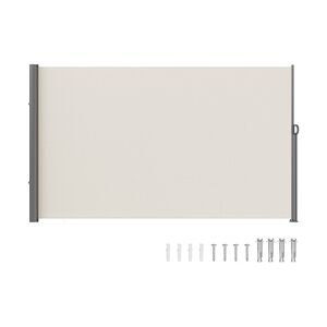 VEVOR Seitenmarkise 180 x 300 cm Seitenwandmarkise aus 180 g/m2 Polyestergewebe mit PU-Beschichtung Markise einziehbarer Griff mit Federmechanismus Sichtschutz Blickschutz für Balkone Innenhöfe Beige