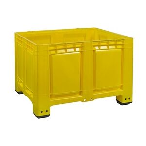 Palettenbox LxBxH: 1200 x 1000 x 790 mm geschlossen mit 4 Füße in gelb