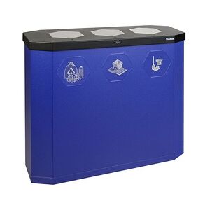 Sixco Recycling-Station-3fach mit touchless-Funktion, ultramarinblau metallic