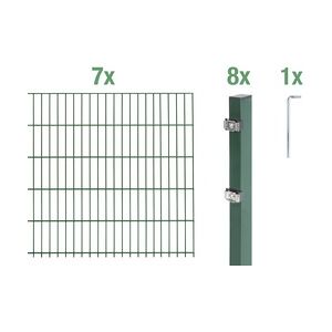 GAH ALBERTS Alberts Doppelstabmatten-Grundset 14 m 200 x 100 cm 6/5/6 grün