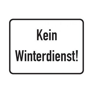 Hinweisschild, Kein Winterdienst!, Aluminium, 300 x 400 mm - 400x300x0.6 mm Aluminium geprägt