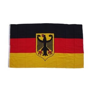 Flagge Deutschland mit Adler 90 x 150 cm Fahne mit 2 Ösen 100g/m2 Stoffgewicht Hissen