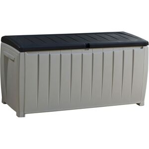 Novel Aufbewahrungsbox - 124x55x62,5cm - 340 Liter Fassungsvermögen - Kunststoff - Schwarz - geeignet für 2 Personen zum Sitzen (max. 220kg) - Keter