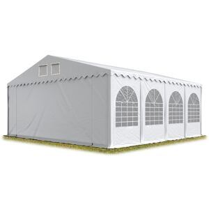 INTENT24 Festzelt 8x8 m Partyzelt Eventzelt XXL 2,6m hoch weiß Pavillon PVC 1400 N 100% wasserdicht - weiß