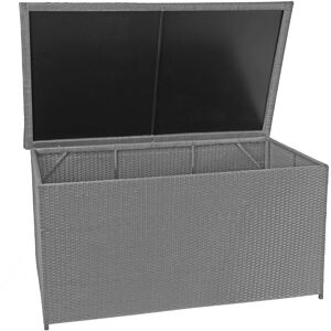 [NEUWERTIG] Poly-Rattan Kissenbox HHG-570, Gartentruhe Auflagenbox Truhe Basic grau, 80x160x94cm 950l - grey