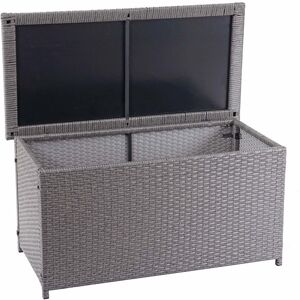 HHG - Poly-Rattan Kissenbox 570, Gartentruhe Auflagenbox Truhe Basic grau, 51x100x50cm 170l - grey