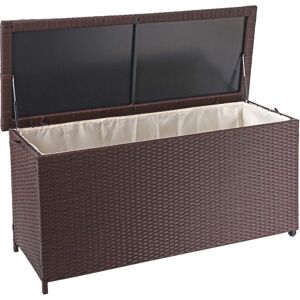 Poly-Rattan Kissenbox HHG-570, Gartentruhe Auflagenbox Truhe Premium braun, 63x135x52cm 320l - brown