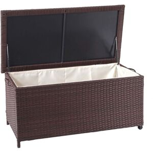 HHG - Poly-Rattan Kissenbox 570, Gartentruhe Auflagenbox Truhe Premium braun, 51x100x50cm 170l - brown