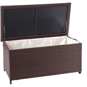 Poly-Rattan Kissenbox HHG-570, Gartentruhe Auflagenbox Truhe Premium braun, 51x115x59cm 250l - brown