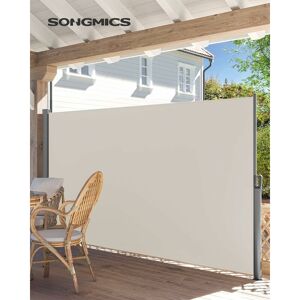 Songmics - Seitenmarkise 180 x 300cm tüv süd gs zertifiziert Markisenstoff aus Polyester 280g/m² 2 Montagearten Beige GSA180E - beige