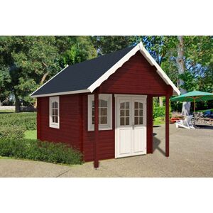 Tenekaubandus - Garten-und Freizeithaus Bunkie-40 Gartenhaus aus Holz, Holzhaus mit 40 mm Wandstärke inklusive Schlafboden, Blockbohlenhaus mit