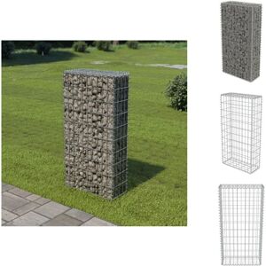 VIDAXL Zaunfelder - Living Gabionenwand mit Abdeckung Verzinkter Stahl 50×20×100 cm - Silber