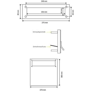 DOLS C-050 Zaun Durchwurf Briefkasten in RAL 7040