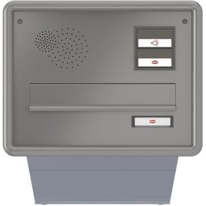 RENZ Mauerdurchwurf Briefkasten in RAL mit Sprechsieb Stahl - mit Alu-Profilrahmen, aufklappbar 11 L - 300 x 110/330 x 205 mm