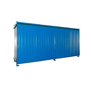 Regalcontainer BAUER CEN 59-2, Stahl, Schiebetor, B 6255 x T 1550 x H 2980 mm, blau