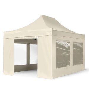 TOOLPORT 3x4,5m Stahl Faltpavillon, inkl. 4 Seitenteile, creme - (600049)