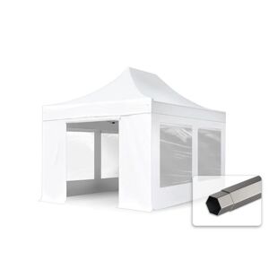 TOOLPORT 3x4,5m Stahl Faltpavillon, inkl. 4 Seitenteile, weiß - (600118)