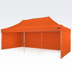 BRIMO Pavillon 3x6m Kostenlos: 3 volle Wände, 12 Heringe und Schutzhülle + 5-jährige Garantie! - Orange