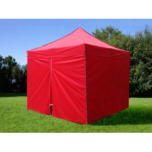 Dancover Faltzelt Faltpavillon Wasserdicht FleXtents PRO 3x3m Rot, mit 4 Seitenwänden