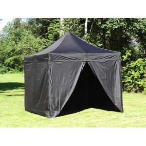 Dancover Faltzelt Faltpavillon Wasserdicht FleXtents PRO 2,5x2,5m Schwarz, mit 4 Seitenwänden