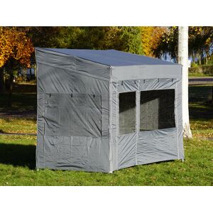 Dancover Faltzelt Faltpavillon Wasserdicht FleXtents PRO Trapezo 2x3m Grau, mit 4 Seitenwänden