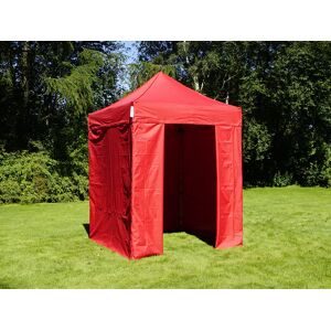 Dancover Faltzelt Faltpavillon Wasserdicht FleXtents Basic v.2, 2x2m Rot, mit 4 Seitenwänden