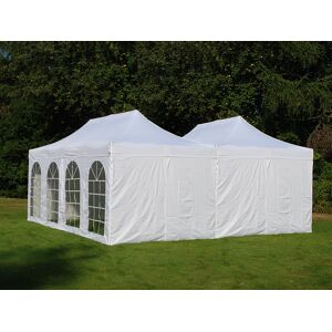 Dancover Faltzelt Faltpavillon Wasserdicht FleXtents Steel 6x6m Weiß, inkl. 8 Seitenwände