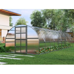 Dancover Gewächshaus Polycarbonat TITAN Arch 320, 30m², 3x10m, Silber