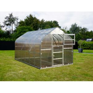 Dancover Gewächshaus Polycarbonat TITAN Dome 320, 10m², 2,5x4m, Silber