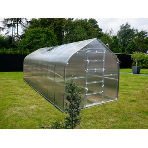 Dancover Gewächshaus Polycarbonat TITAN Dome 320, 25m², 2,5x10m, Silber