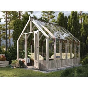 Dancover Gewächshaus/Gartenpavillon aus Holz, 2,4x3,63x2,83m, 8,2m², Grau