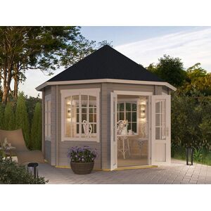 Dancover Holzpavillon Lorraine, achtkantig 3,47x3,47x3,45m, 44mm, Hellgrau