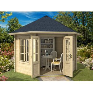 Dancover Holzpavillon Provence, sechskantig 3,5x3,03x3,18m, 44mm, Naturbelassen