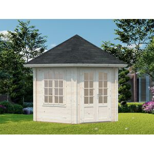 Dancover Holzpavillon mit Boden, 3,03x3,03x3,36m, 7,6m², Natur