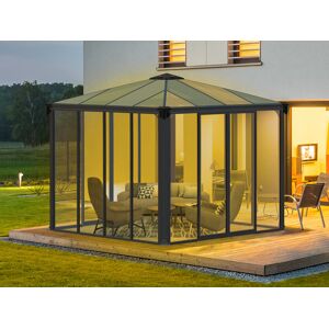 Dancover Orangerie/Pavillon LEDRO, 8,7m², Palram/Canopia, 2,95x2,95x2,76m, Grau