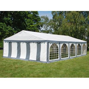 Dancover Partyzelt Festzelt Original 5x10m PVC, Grau/Weiß