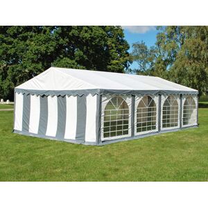 Dancover Partyzelt Festzelt Original 4x8m PVC, Grau/Weiß