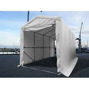 Dancover Lagerzelt PRO XL Bootszelt Zeltgarage Garagenzelt PRO XL 4x10x3,5x4,59m, PVC, Weiß