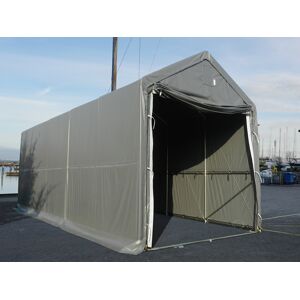 Dancover Lagerzelt PRO XL Bootszelt Zeltgarage Garagenzelt PRO XL 4x10x3,5x4,59m, PE, Grau