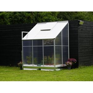 Dancover Anbaugewächshaus Polycarbonat, 2,4m², 1,25x1,92x2,21m mit Sockel, Aluminium