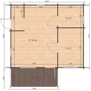 Alpholz Gartenhaus Hakan Tauch-Schutz-Imprägnierung:Ohne Schutz-Imprägnierung Größe:B 720 x T 769 cm