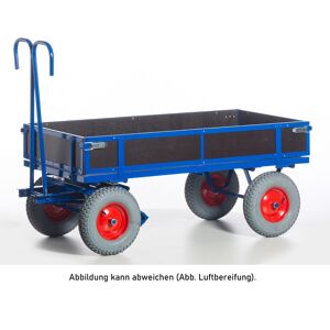 Rollcart Handpritschenwagen mit Holzbordwänden 1160x760x480mm Vollgummi