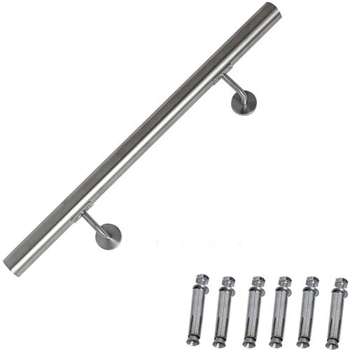 Melko Handlauf Edelstahl Wandhandlauf Treppengeländer Rundhandlauf Wand Geländer Treppe Stange Treppenhandlauf – 80 x Ø4,2 cm