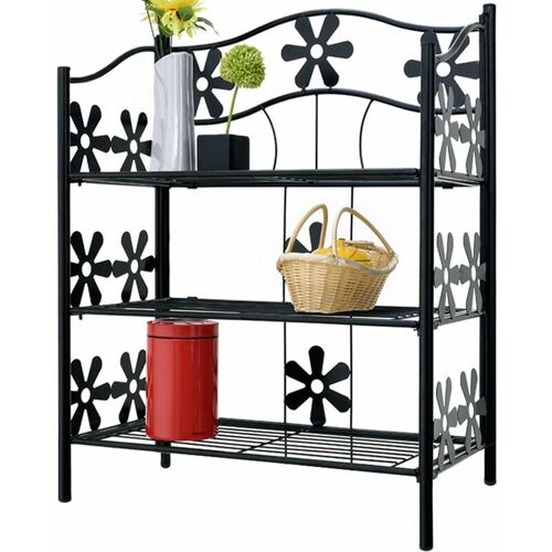 Deuba Blumenregal Metall Outdoor Indoor Garten Blumenständer Pflanzenständer Blumentreppe Gartenregal 3 Böden, Höhe 70 cm